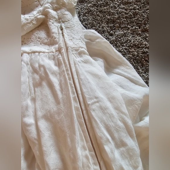 Rewind Lace Sleeve Lined Skirt  Ivory Color Slight Flare Baby Doll Medium - Picture 10 of 11